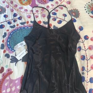 NWT Aritzia Cox Dress black satin slip, size Small